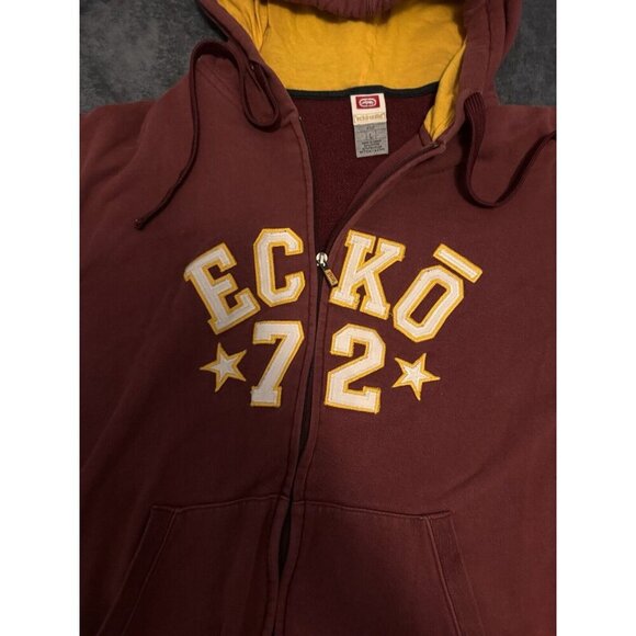 Ecko Unltd Hoodie Mens L Zip Grunge Rap Skate Spellout Sweatshirt - Picture 2 of 6